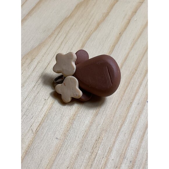 Handmade Reindeer Clay Pendant With Rhinestone Nose - Picture 3 of 3